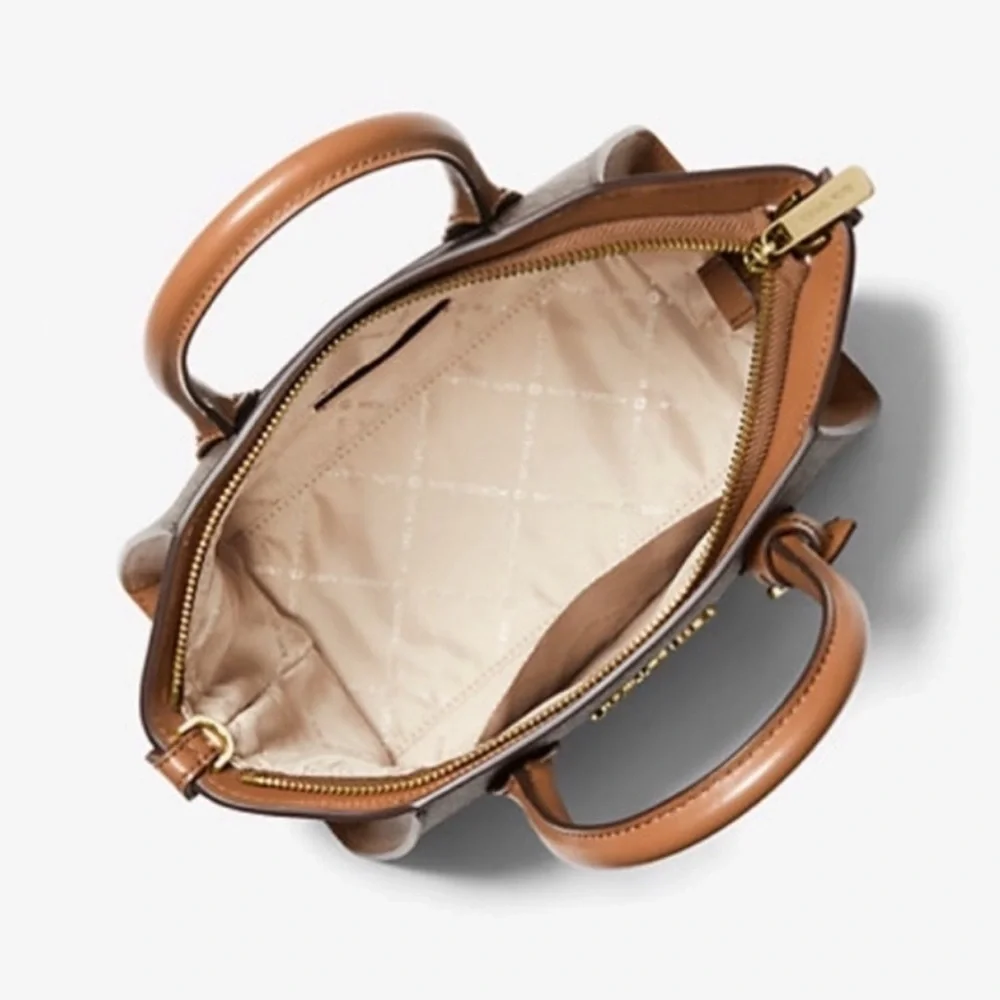 Michael Kors Avril Small Satchel Crossbody Brown